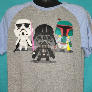 Gray/Blue Star Wars Funko Pops T-Shirt, Size M